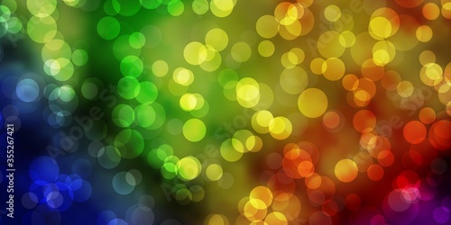 Light Multicolor vector background with bubbles. Abstract illustration with colorful spots in nature style. Design for your commercials.