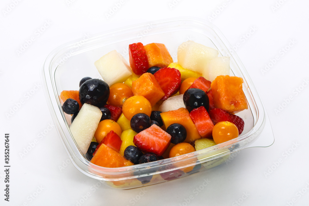 Sliced fruit mix in the box Sliced fruit mix in the box