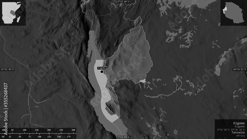 Kigoma, Tanzania - composition. Grayscale photo