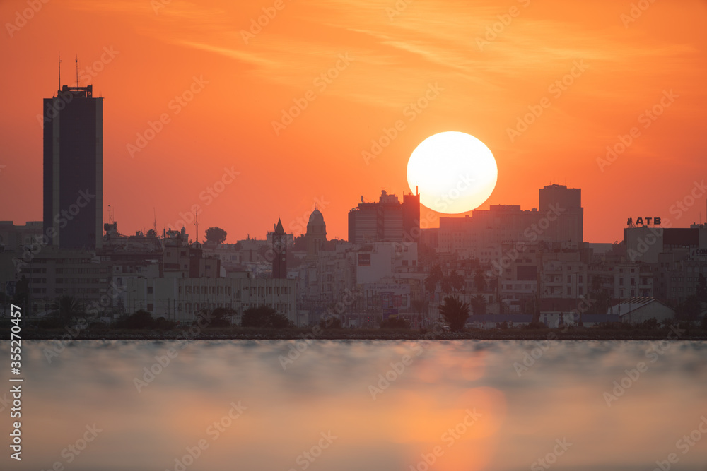 Sunset in Tunis, capital of tunisia Sunset in Tunis, capital of tunisia