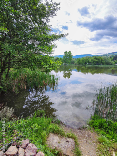 Spring Landscape of Pancharevo lake  Bulgaria