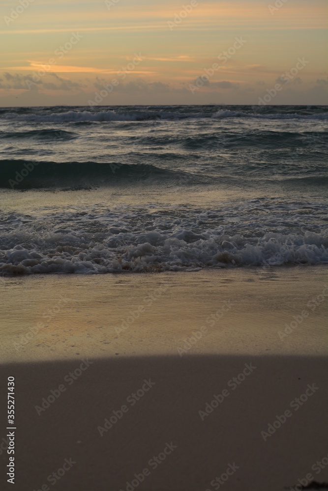 caribbean sunset on the beach
