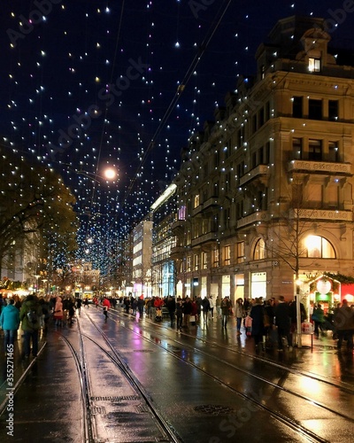 Zurich street Christmas lights 