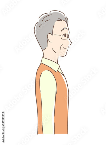 笑顔な男性の横顔