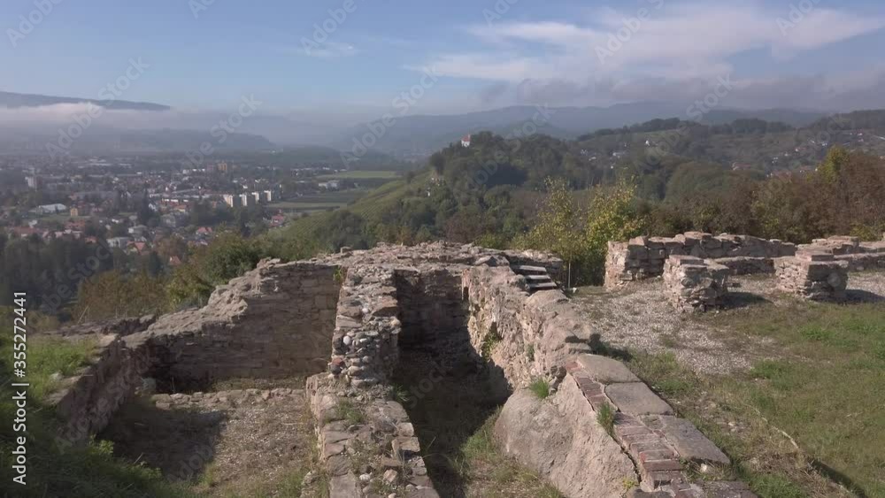 Ruins of medieval castle and landscape around the hill Piramida in Maribor, Slovenia Ruins of medieval castle and landscape around the hill Piramida in Maribor, Slovenia