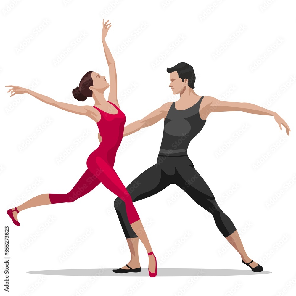 Couple dansing passionately. Vector illustration Couple dansing passionately. Vector illustration