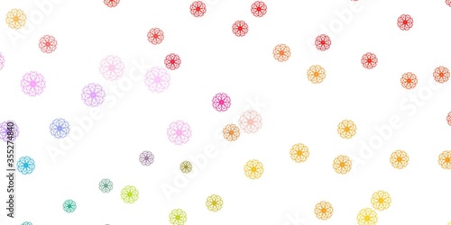 Fototapeta Naklejka Na Ścianę i Meble -  Light Multicolor vector doodle background with flowers.