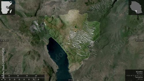 Njombe, Tanzania - composition. Satellite photo