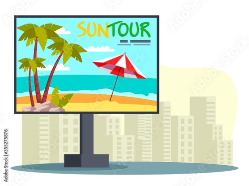 City billboard advertising summer vacation tour