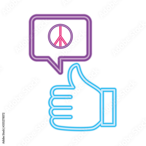 peace and love inside bubble and like design of Hippie art and creative theme Vector illustration