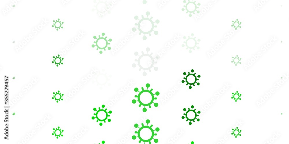 Light Green, Yellow vector backdrop with virus symbols. Light Green, Yellow vector backdrop with virus symbols.