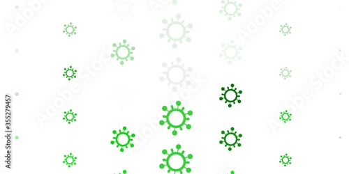 Light Green, Yellow vector backdrop with virus symbols.