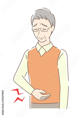 お腹が痛い男性