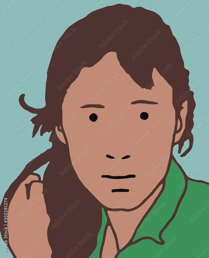 Junge Frau, Illustration Junge Frau, Illustration