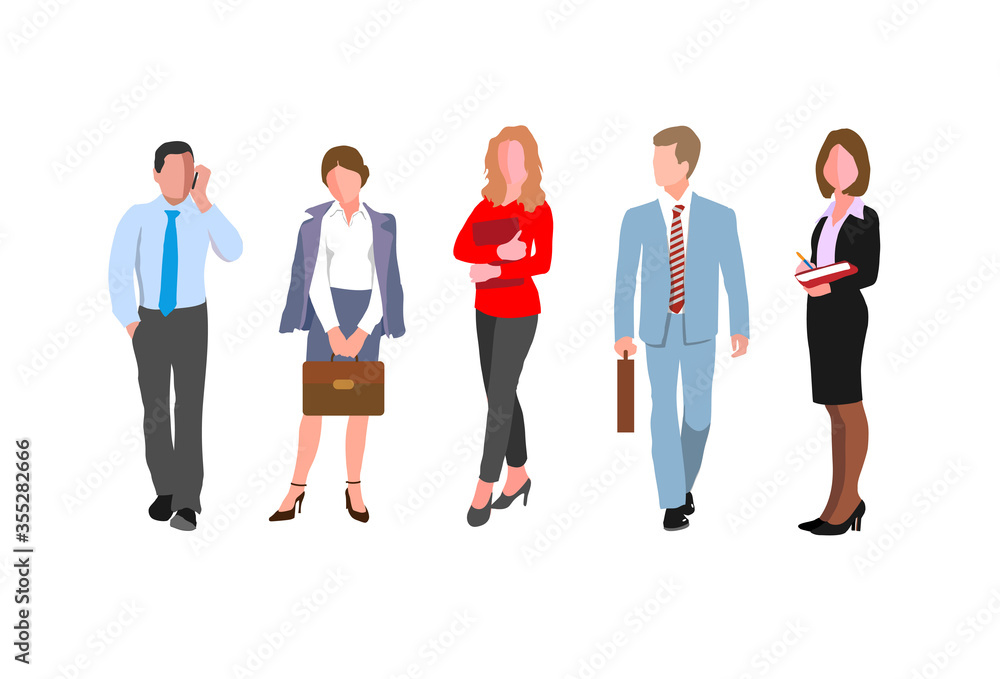 Obraz premium Set of successful business people. Vector illustration in flat style