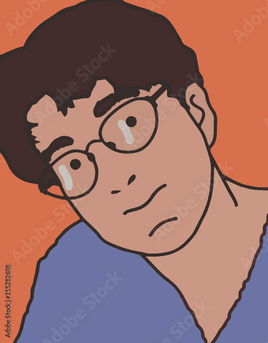 Frau mit Brille, Illustration