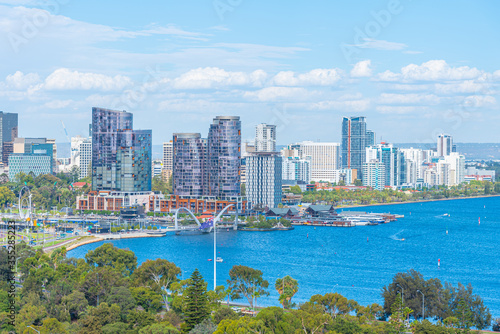 Skyline of Elizabeth quay in Perth, Australia photo