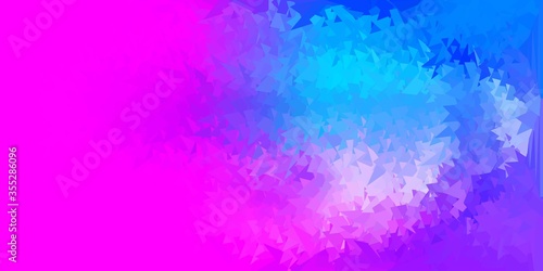 Light pink, blue vector gradient polygon layout.