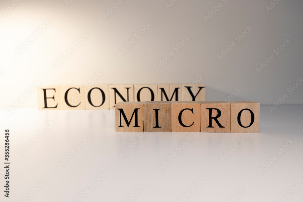 Business concept. Macro, economy, risk words are written with wooden cubes. Business concept. Macro, economy, risk words are written with wooden cubes.