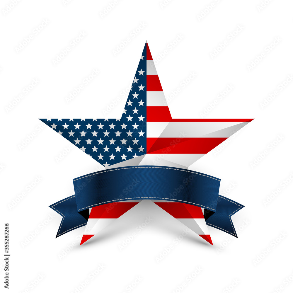 USA star in national colors of America. Independence day. Vector illustration USA star in national colors of America. Independence day. Vector illustration