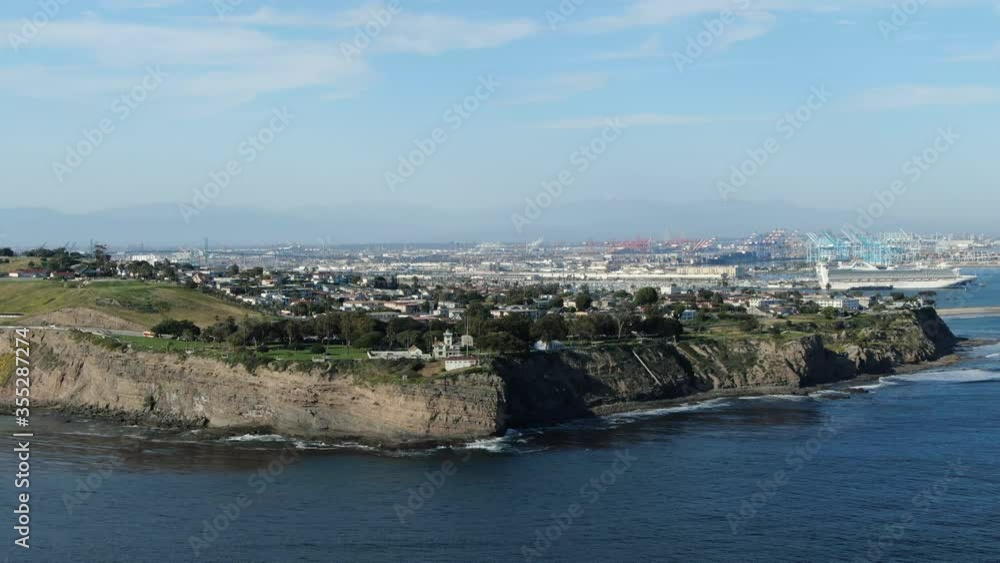 Port Of Los Angeles from San Pedro Point Fermin Aerial Shot Rotate Left Port Of Los Angeles from San Pedro Point Fermin Aerial Shot Rotate Left