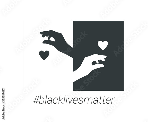 Stop racism. Black lives on matter. Motivational poster against racism and discrimination.