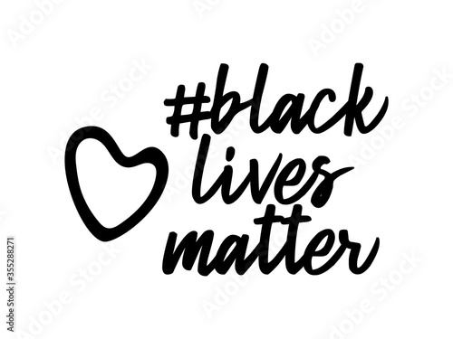 Black lives matter. Heart shape. No to racism. Police violence. stop violence. Flat vector illustration. For banners  posters  and social networks