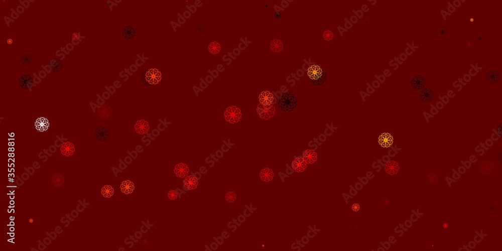 Light Red vector doodle template with flowers. Light Red vector doodle template with flowers.