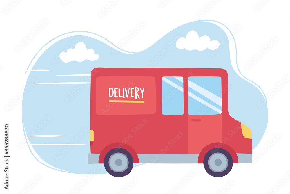 online delivery service, truck transport logistic, fast and free transport, order shipping