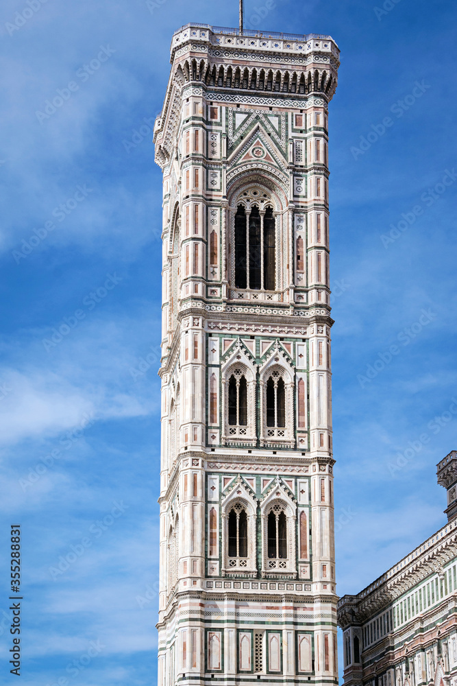 Giotto's bell tower, Piazza del Duomo in Florence. Tuscany, Italy