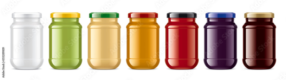 Set of Glass Jars Mockup. Set of Glass Jars Mockup.
