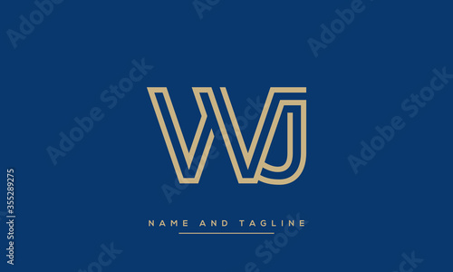 alphabet letters monogram icon logo WJ or JW photo