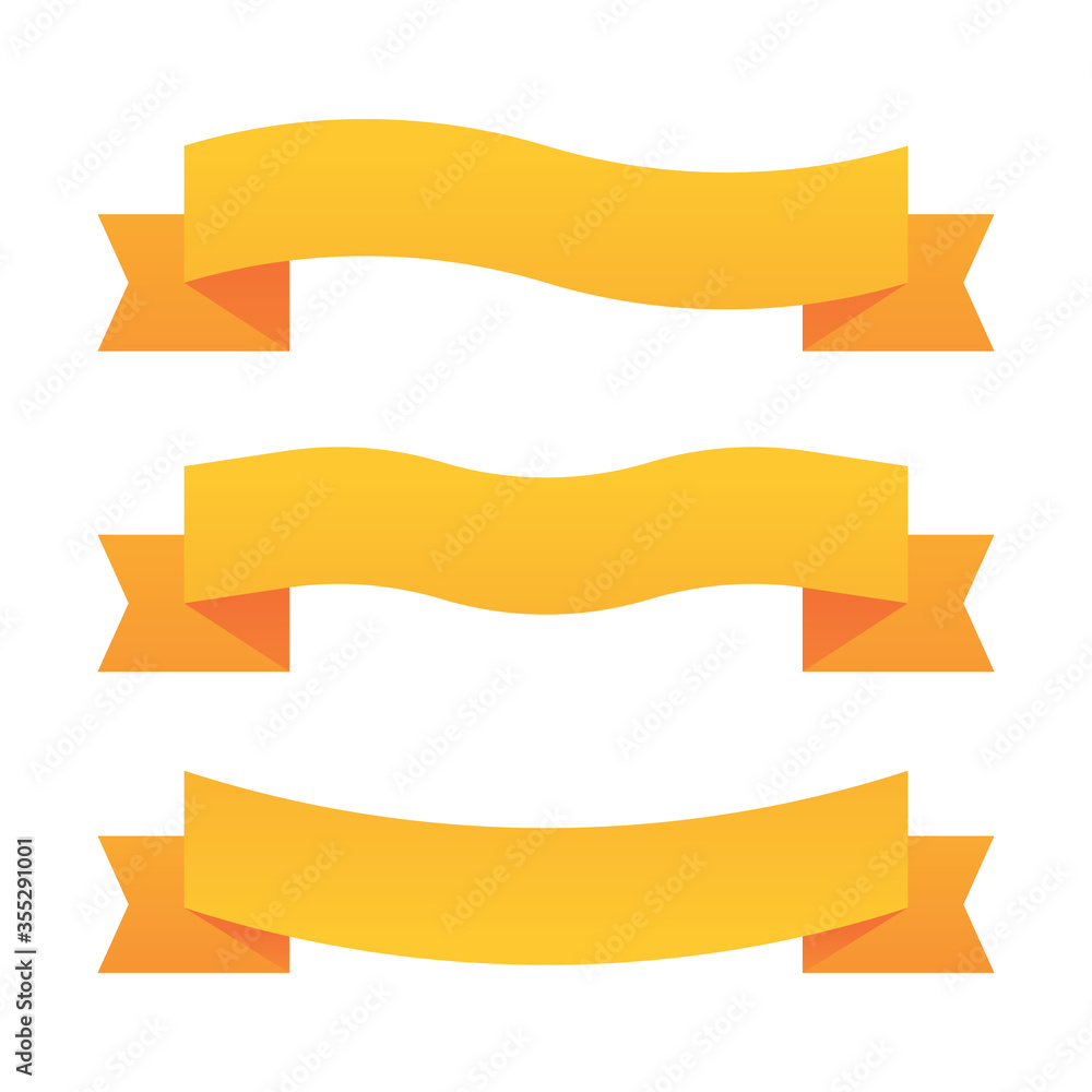 Set of vivid flat gradient geometric shape vector banners with a modern origami ribbon design style Set of vivid flat gradient geometric shape vector banners with a modern origami ribbon design style