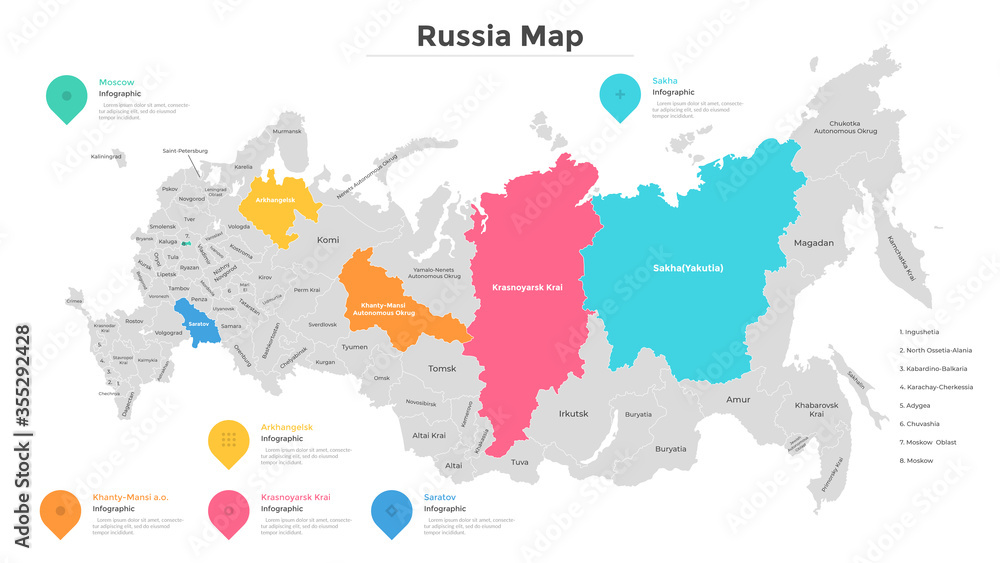 Russia map vector