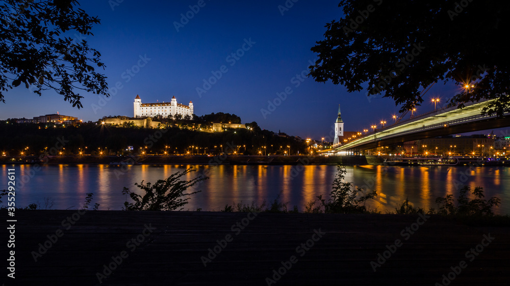 Bratislava castle over Danube river in Bratislava old town Bratislava castle over Danube river in Bratislava old town