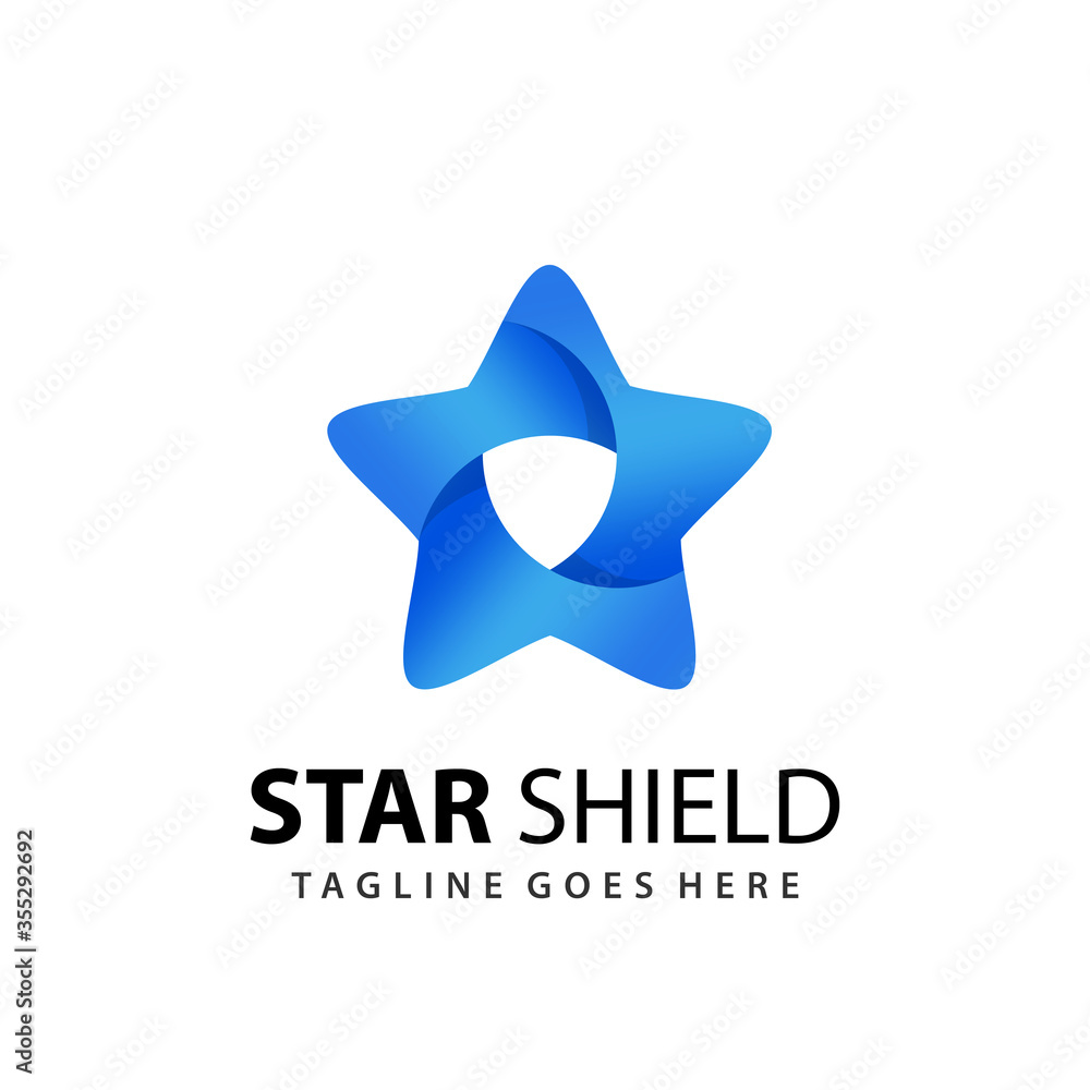 Obraz premium Abstract Star Shield Logo Design Template Vector Premium