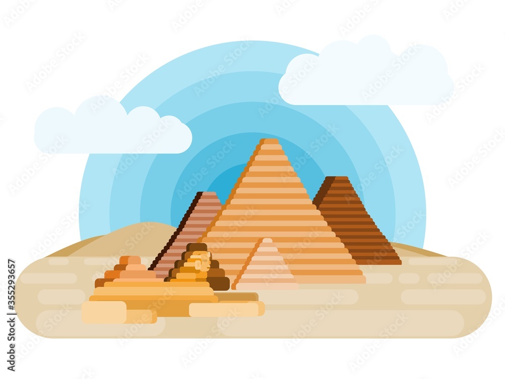 egypt giza desert pharaohs and pyramids sphinx - obrazy, fototapety, plakaty 