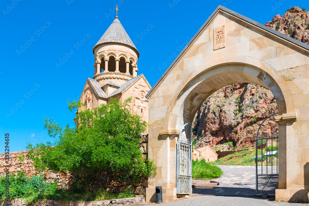 Entrance to the Orthodox monastery Noravank, a landmark of Armenia