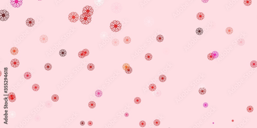 Light Red vector natural layout with flowers.