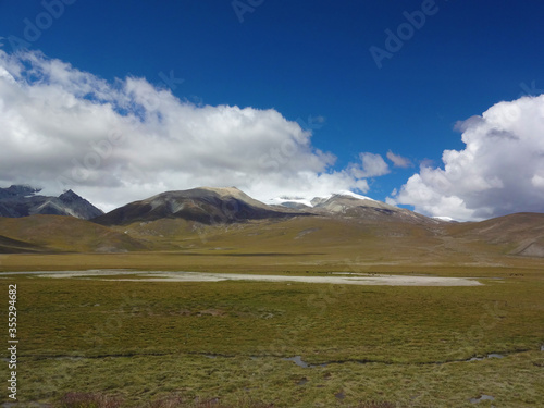 The white clouds on the mountain in Tibet