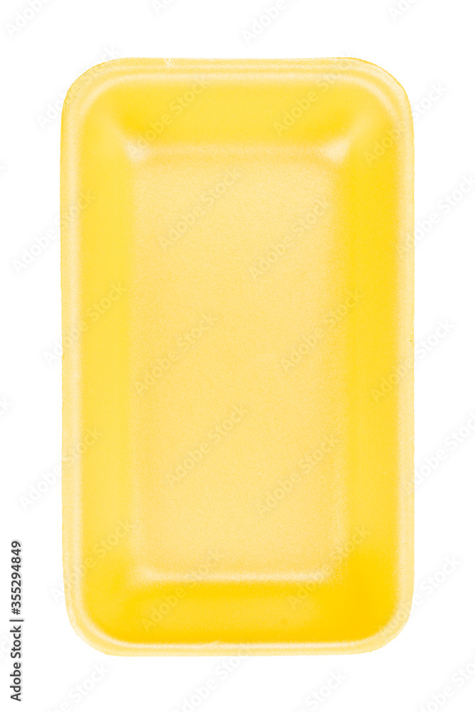 Yellow foam polystyrene packaging on a white background Yellow foam polystyrene packaging on a white background