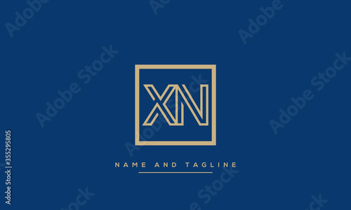 alphabet letters monogram icon logo XN or NX photo