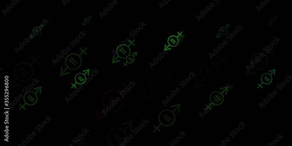 Dark Green, Red vector texture with women's rights symbols. Dark Green, Red vector texture with women's rights symbols.