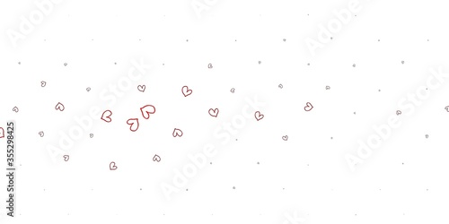 Light Red vector texture with lovely hearts.