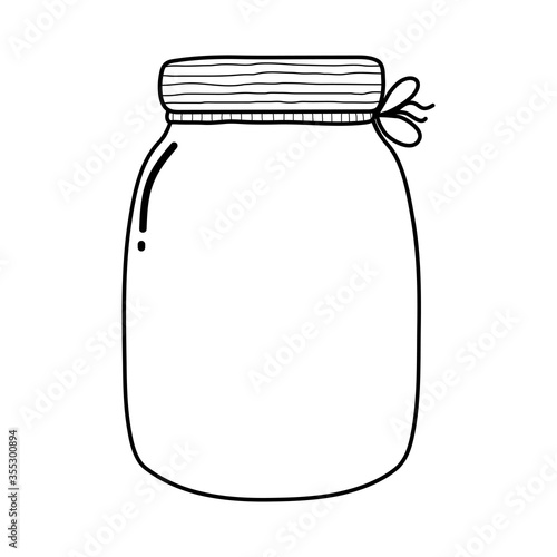 Black and white empty jar isolated element