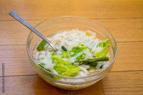Vegetarian Pho With Asparagus and Noodles