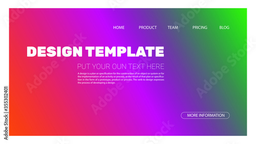 Colorful landing page. Fluid Gradient Futuristic abstract shapes composition Dynamic vector background pattern with minimal shapes. Trendy v Illustration for Wallpaper, Banner, website , Card, Book 