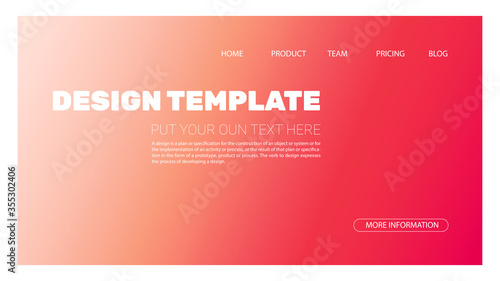 Colorful landing page. Fluid Gradient Futuristic abstract shapes composition Dynamic vector background pattern with minimal shapes. Trendy v Illustration for Wallpaper, Banner, website , Card, Book 