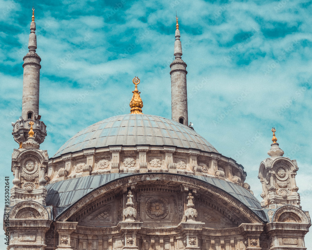 Mosque Istanbul Turkey Cyan