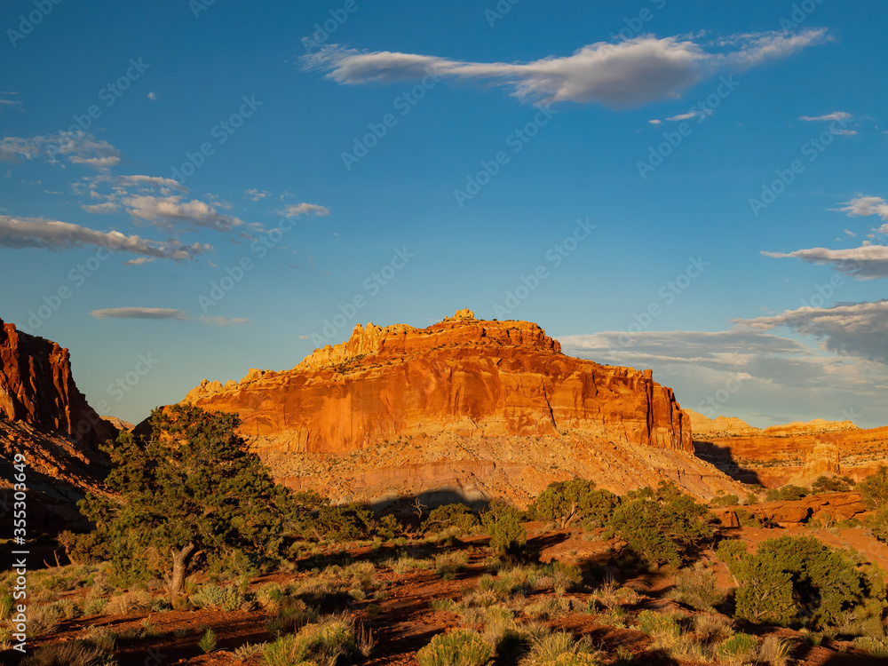 Beautiful sunset landscape of Capitol Reef National Park